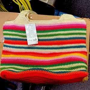 The Sak multi color crochet purse